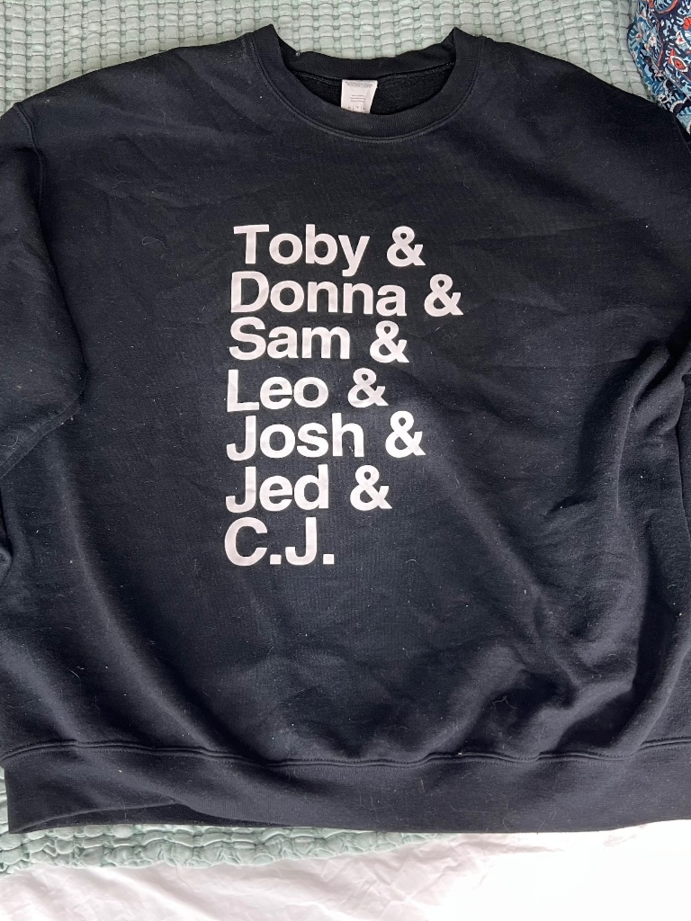 West Wing character sweatshirt